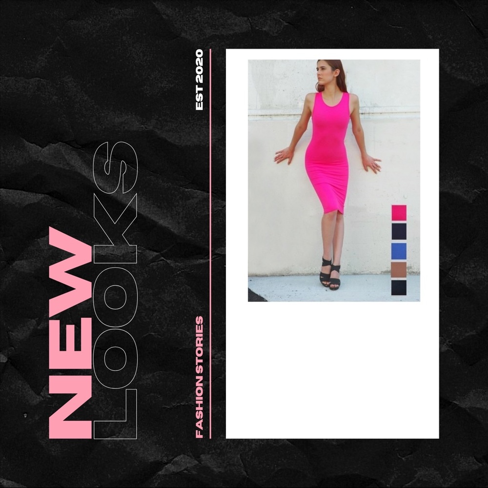 Pink 🍋 Midi Dress